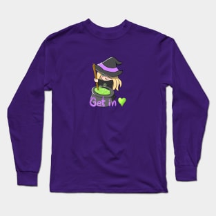 Halloween Witch with Cauldron Long Sleeve T-Shirt